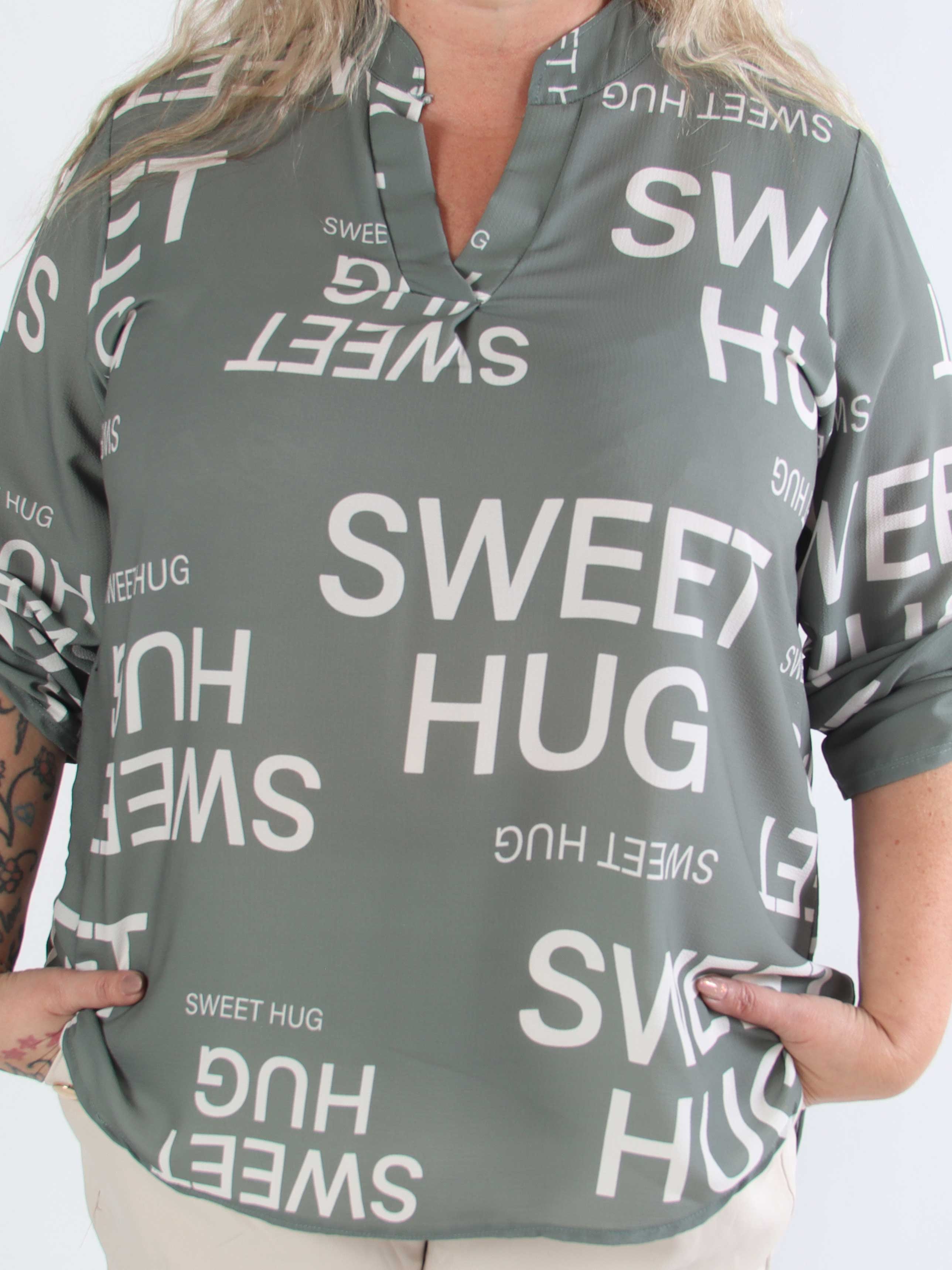 Vanesa Graphic - Söt tunika i viskos i plusstorlek med text